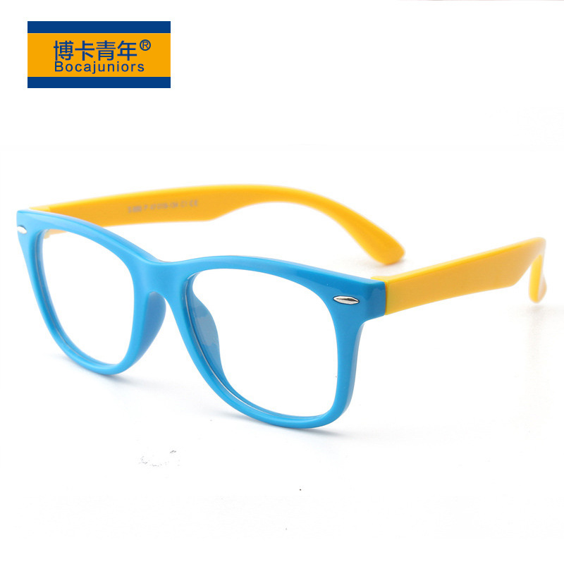 厂家批发新款儿童眼镜框 硅胶材质眼镜架 复古眼镜P886