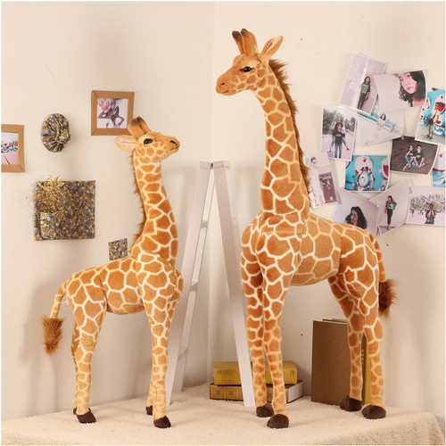 Wholesale simulated giraffe plush toys, deer dolls, photography props, home furnishings, scene layout dolls