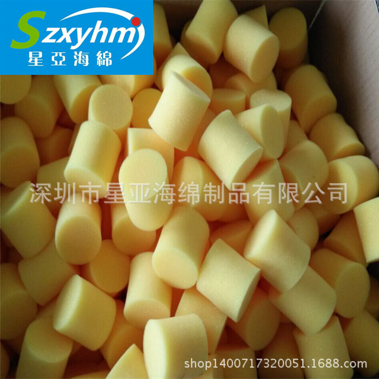 供应摩擦型海绵射弹清洁海绵柱 白色高密度实心清洗海绵柱