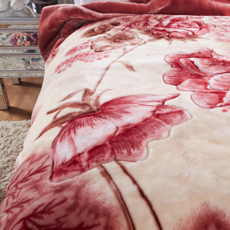 Fábrica al por mayor manta Raschel edredón engrosada de doble capa invierno nudo boda manta Individual Doble estudiante manta de terciopelo