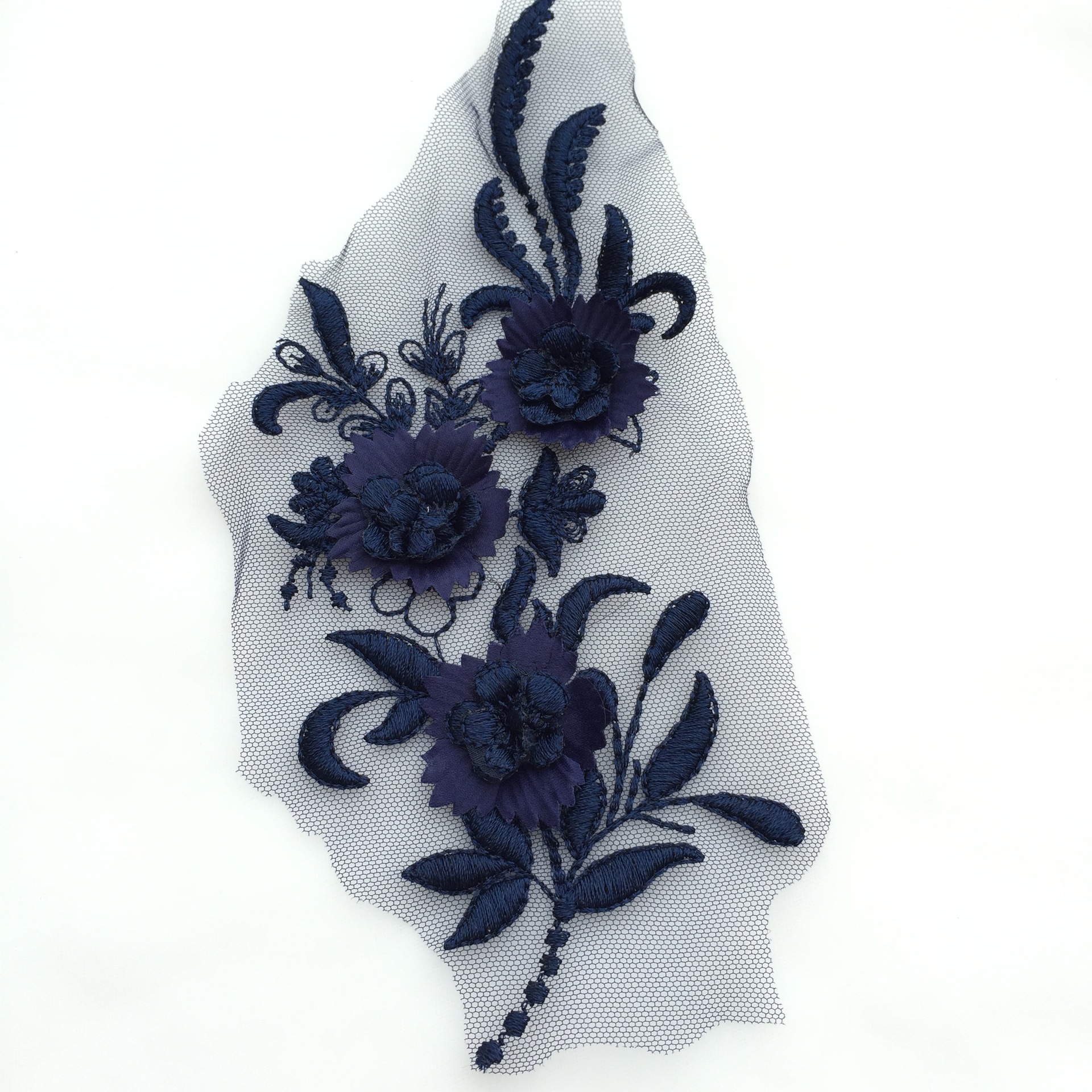 新款彩色蕾丝对花 15色立体蕾丝花朵 流行服饰用蕾丝花贴多彩蕾丝