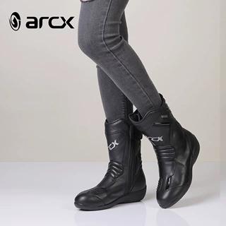 雅酷士/arcx-L60608新品赛车鞋 女士摩托车鞋子 秋冬季牛皮中帮靴