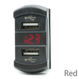 12-24V电压可用 车载4.2A双USB带电压显示 红蓝绿橙白灯 车船改装