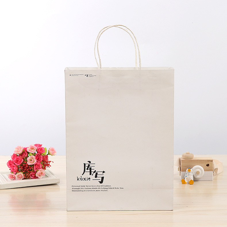 厂家批发白卡服装手提纸袋广告礼品购物包装纸袋可加印logo纸质
