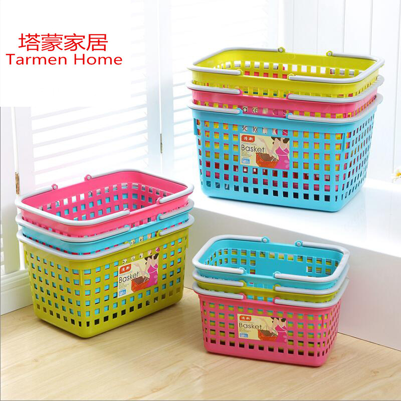 Portable supermarket KTV snacks shopping basket plastic grocery fruit basket beer basket portable bath basket manufacturers wholesale
