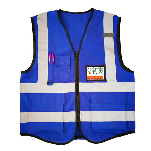 Reflective vest with multiple pockets construction protective suit reflective jacket traffic safety workwear reflective clothing with printing available