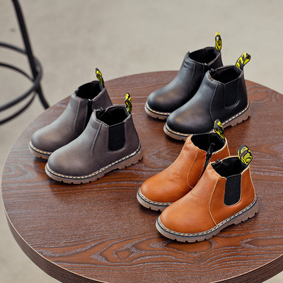 Martens, (Оптовые продажи), демисезонные детские удерживающие тепло короткие сапоги в английском стиле, ботинки для мальчиков