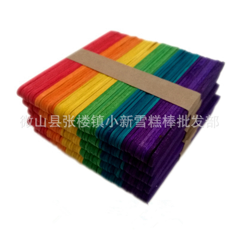Palitos para helados, palitos de colores para helados, palitos de madera natural, materiales para manualidades de jardín de infantes para ensamblar juguetes, palitos para helados.