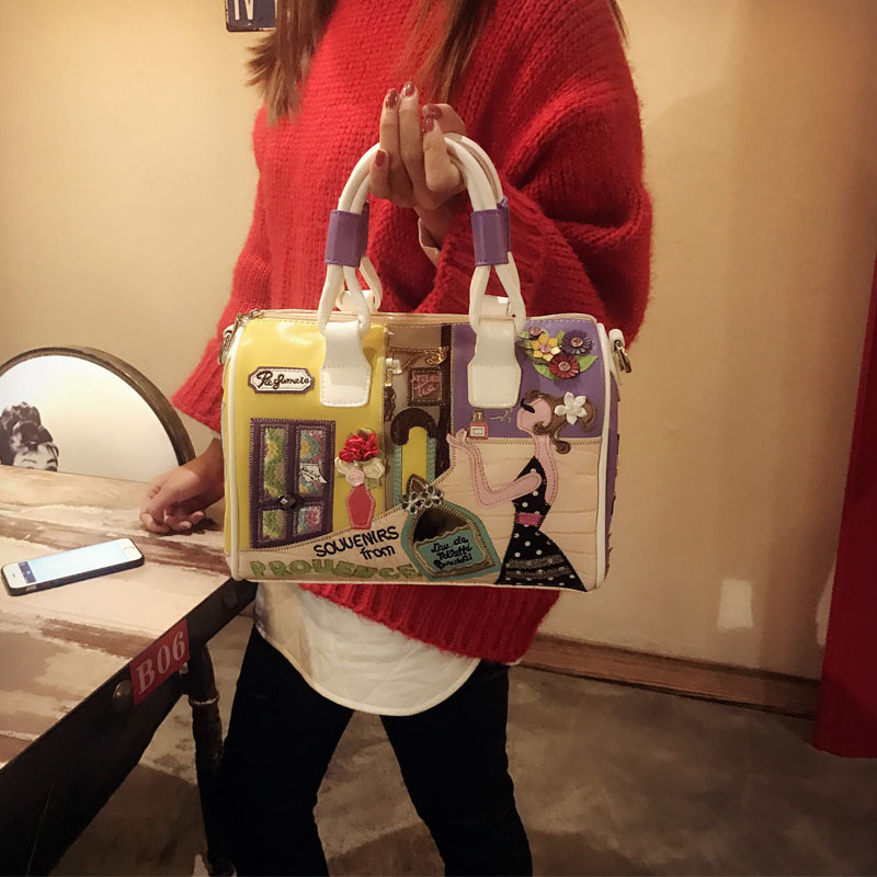 Wholesale Women's Handbags & Crossbody Bags 2025 New Arrival European and American Style PU Leather Creative Boston Bag - Thumbnail 3