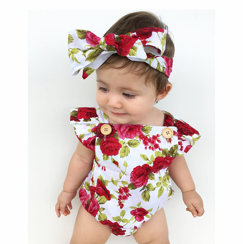 A generation of summer baby jumpsuit full moon Hundred Days female baby bag fart clothes climbing flower headdress A generation of summer baby jumpsuit full moon Hundred Days female baby bag fart clothes climbing flower headdress