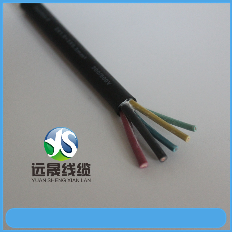 现货供应黑色五芯2*1.0+3*0.5平方橡胶防水接头电源线
