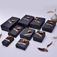 文艺小清新正方形口红礼盒伴手礼品盒花艺糖果盒黑色抽屉盒礼盒子