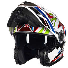 新款GXT机车揭面盔冬季防雾双镜片摩托车全盔机车盔男女通用G160