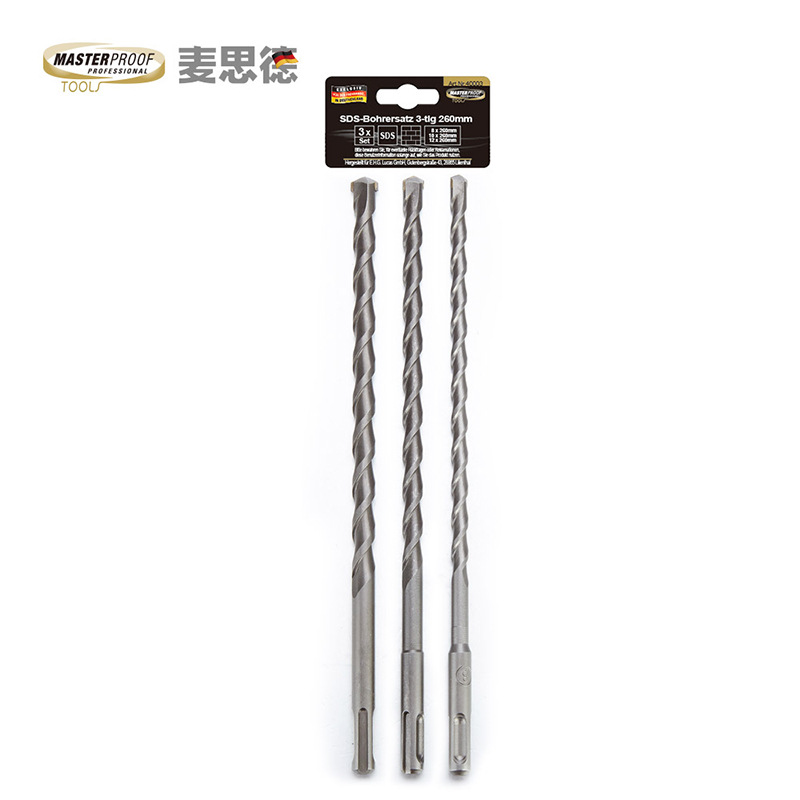 德国（MASTERPROOF）3件套冲击钻泥工钻头高速钢钻头水泥墙钻头