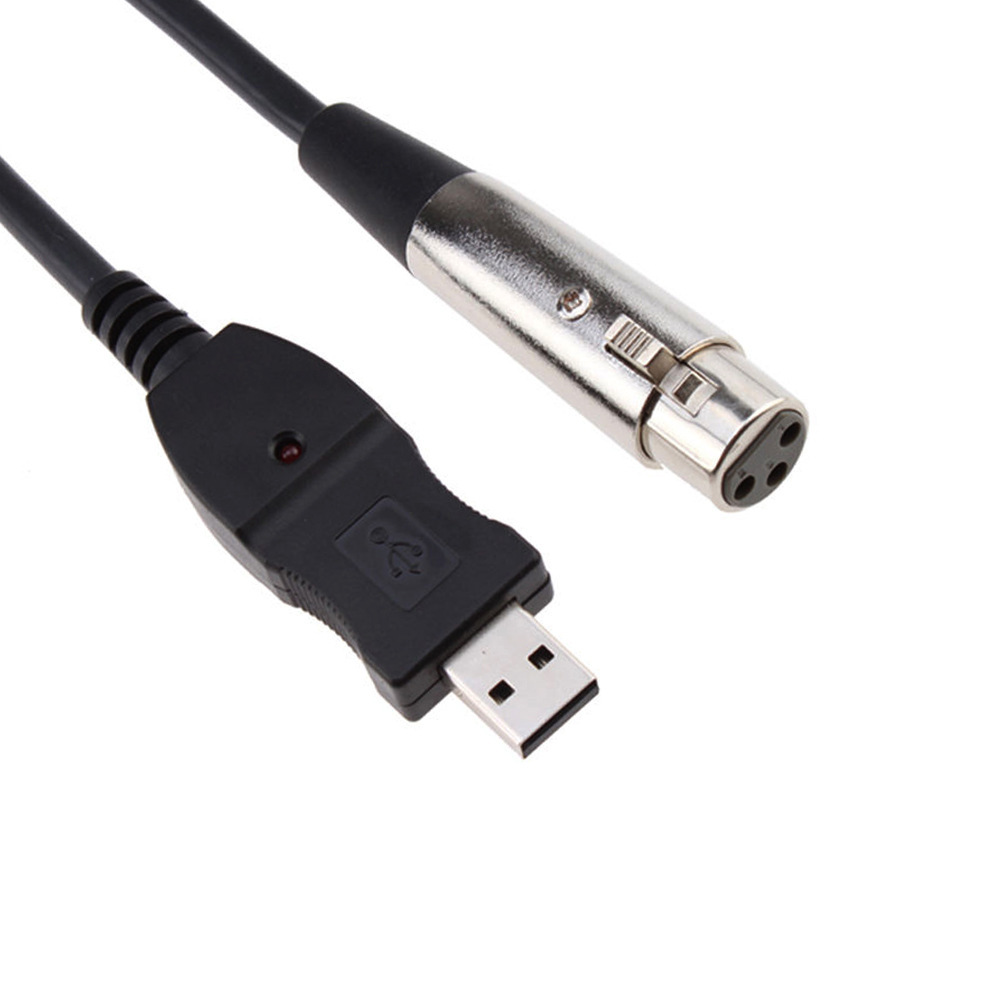 Ordenador USB a XLR titular de la tarjeta cable Cable de micrófono cable de micrófono USB 3 M receptor para titular de la tarjeta puede grabar
