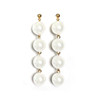 Universal hypoallergenic earrings from pearl with tassels, Japanese and Korean, simple and elegant design