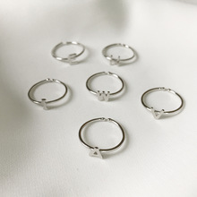 英文字母戒指 原创设计925纯银戒指日韩女纯手工绕线指环尾戒