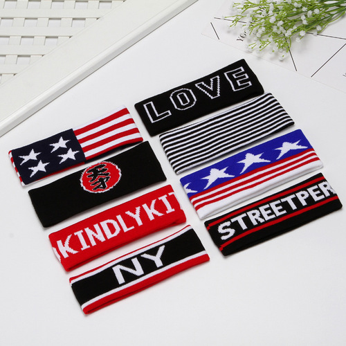 Sports wide fitness woolen headband for spring summer autumn winter sweat absorbing headband for men and women yoga sports headband running sweat absorbent scarf