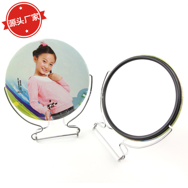 100mm马口铁胸章镜子 diy创意圆形化妆镜空白耗材 厂家直销
