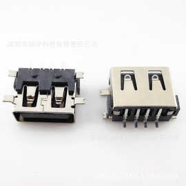 现货 USB母座短体10.0贴片 Af90度/180度 直脚弯脚 USB2.0连接器