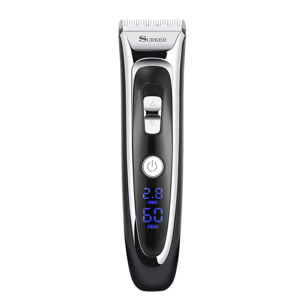 Xuke LCD de cerámica cortador de pelo Clipper bajo ruido eléctrico Clipper de carga rápida con base eléctrica Clipper pelo Clipper