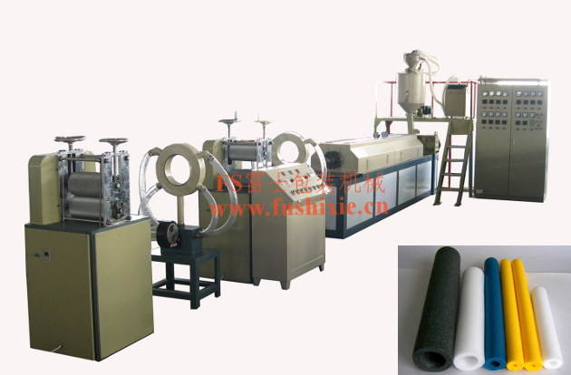 富士销售PE珍珠棉管棒机发泡布珍珠棉保温管设备塑料发泡机械设备