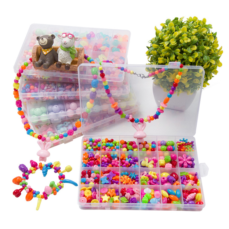 一件代发 儿童串珠玩具3-7岁女孩穿珠子项链 宝宝diy益智手工玩具