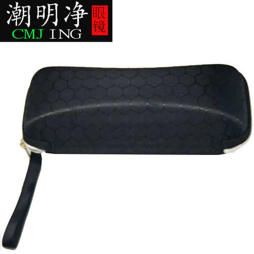 Manufacturer wholesale anti-pressure zipper sunglasses case wholesale black plaid sunglasses case fashion eva box