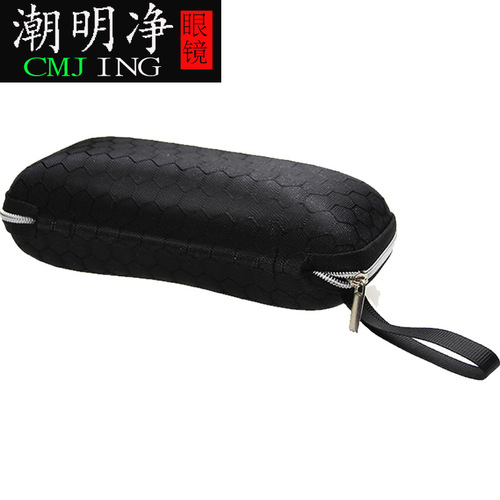 Manufacturer wholesale anti-pressure zipper sunglasses case wholesale black plaid sunglasses case fashion eva box