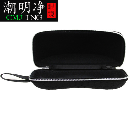 Manufacturer wholesale anti-pressure zipper sunglasses case wholesale black plaid sunglasses case fashion eva box