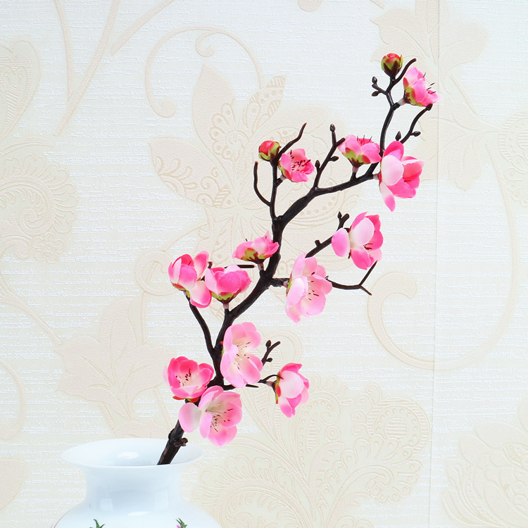 Venta al por mayor chino pastoral flor artificial del ciruelo al por mayor flor falsa pequeña flor del ciruelo rama salón flor decorativa
