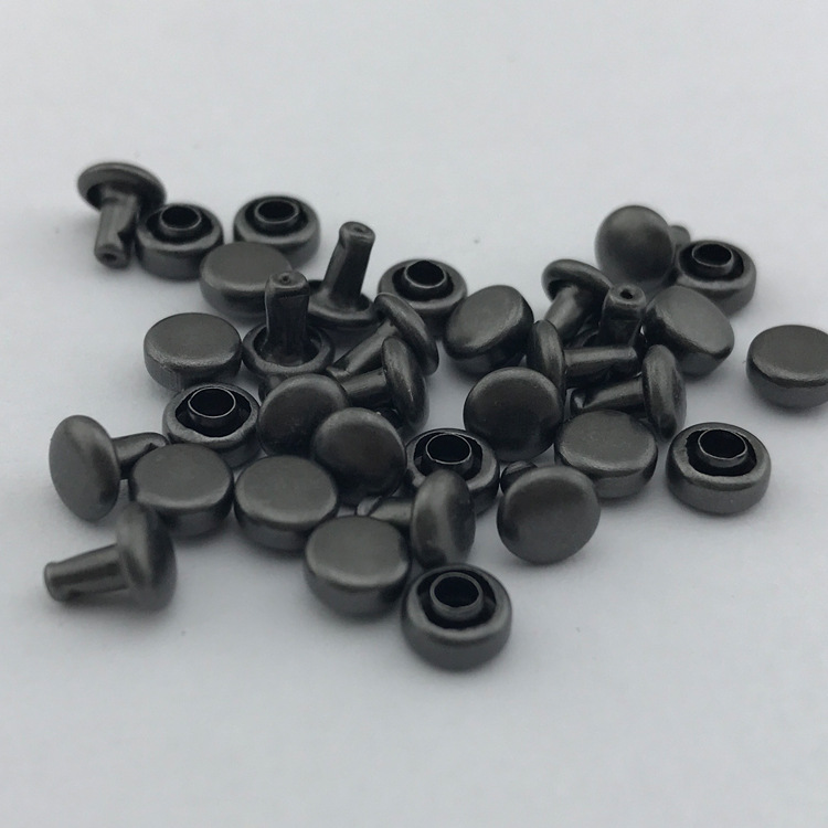 厂家直销黄铜材质5MM高边平面撞钉  双面铆钉 无叻黑叻色