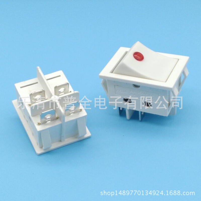 翘板开关 白色猫眼翘板开关 白色LED灯电源开关 猫眼灯电源开关