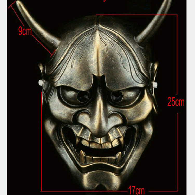 ハロウィーン日本鬼首笑般若マスク樹脂白鬼院凛凛蝶鬼頭面譜マスク道具mark