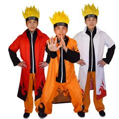 Halloween Akatsuki organization cos suit Naruto fourth generation sixth generation Naruto orange and white performance cloak cloak