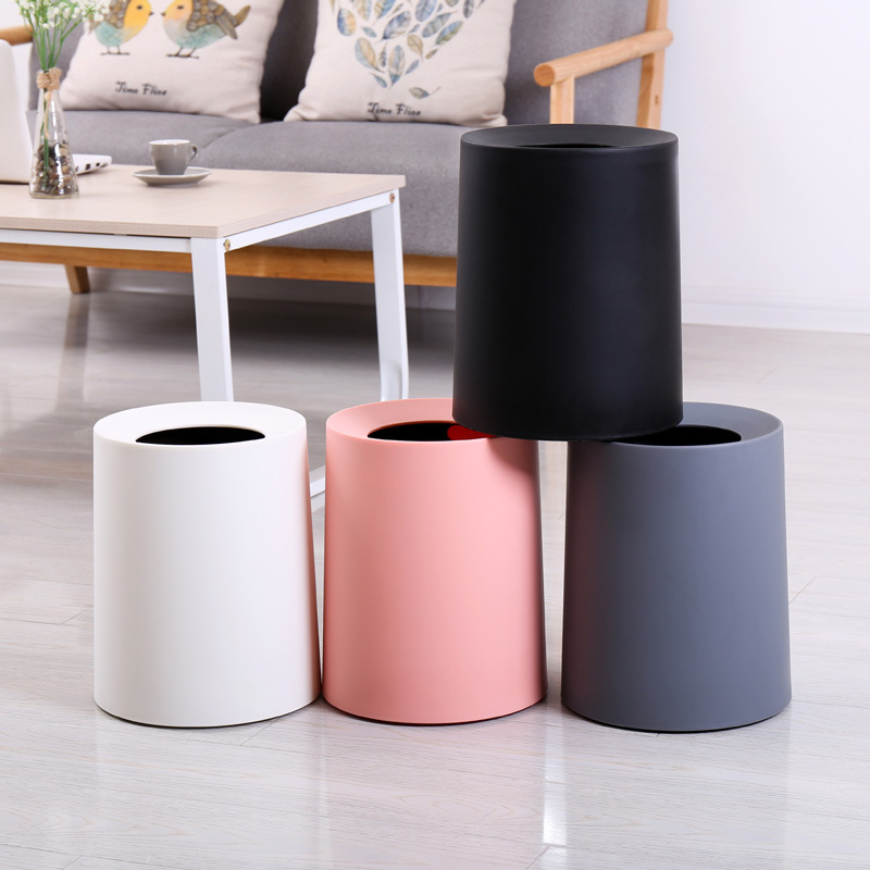 European-style Nordic Creative Bathroom Office Bedroom Living Room Household Coverless Trash Bin 8L