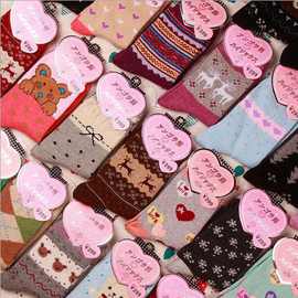 秋冬季羊毛袜加厚保暖 袜子女士兔羊毛袜中筒女袜子棉 长筒袜批发