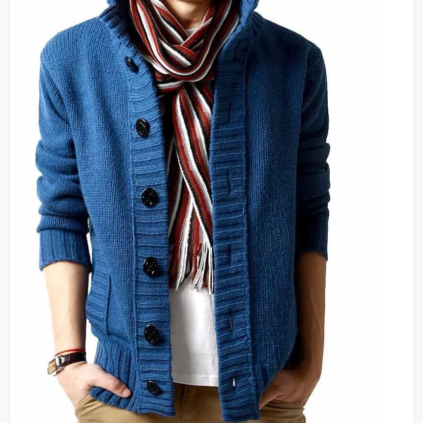Demi‑season knitted cardigan jacket, Korean style, mid‑length, button front