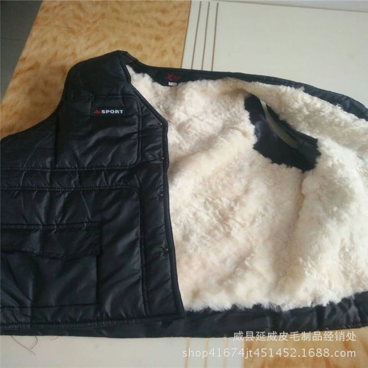 Winter middle-aged and elderly warm sheepskin vest sheepskin fur vest men's and women's coat