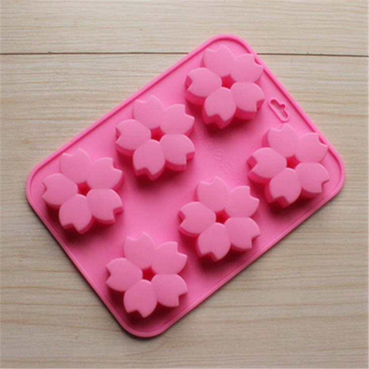 现货厂家批发硅胶花朵蛋糕模6连巧克力模饼干模手工皂模具