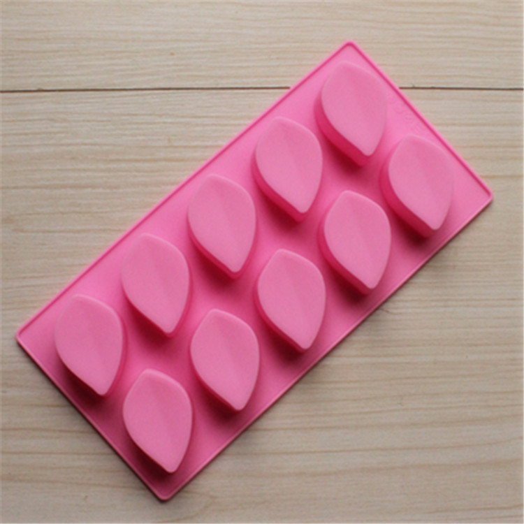 厂家供应批发硅胶蛋糕模新款10连树叶巧克力模手工皂模DIY 模具