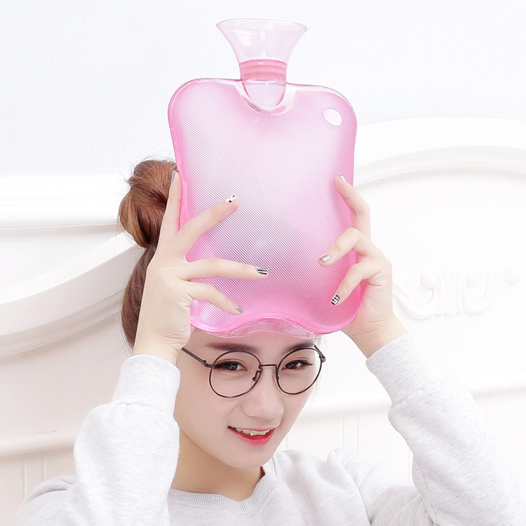 [Cubierta de tela gratis] gran bolsa de agua caliente de PVC felpa llena de agua caliente mano caliente inyección de agua 2000ML bolso caliente