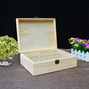 Spot Solid Wood Doteri Essential Oil Wooden Box Storage Box Wooden Box New Zealand Pine Mixed Essential Oil Box 46