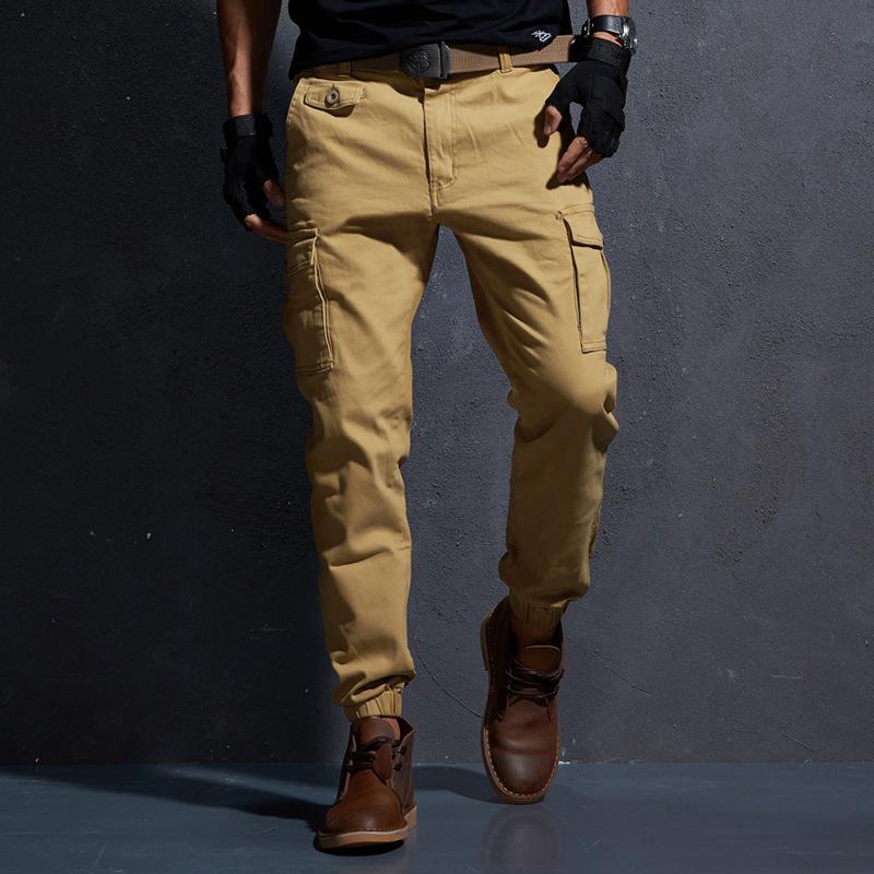 Winter new overalls pants waist micro-elastic casual pants teenagers slim solid color toe pants men's wholesale Winter new overalls pants waist micro-elastic casual pants teenagers slim solid color toe pants men's wholesale