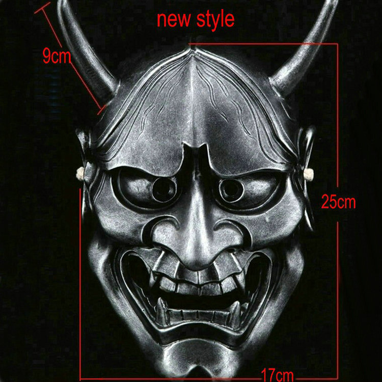 ハロウィーン日本鬼首笑般若マスク樹脂白鬼院凛凛蝶鬼頭面譜マスク道具mark