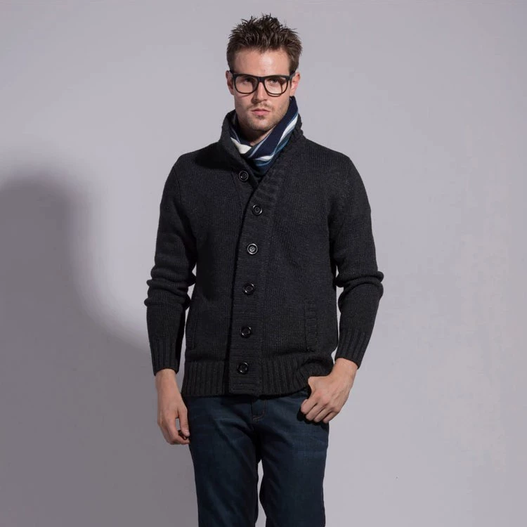 Demi‑season knitted cardigan jacket, Korean style, mid‑length, button front