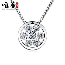 跨境新品圆形之心银项饰品 女韩版吊坠子流行银饰品吊坠 厂家现货