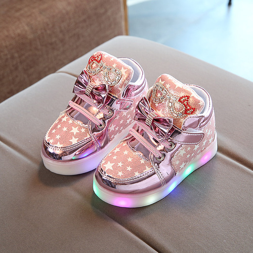 2024 Spring and Autumn Korean version of the new breathable Velcro flashing lights for children and young children, luminous casual shoes for boys and girls, sneakers wholesale