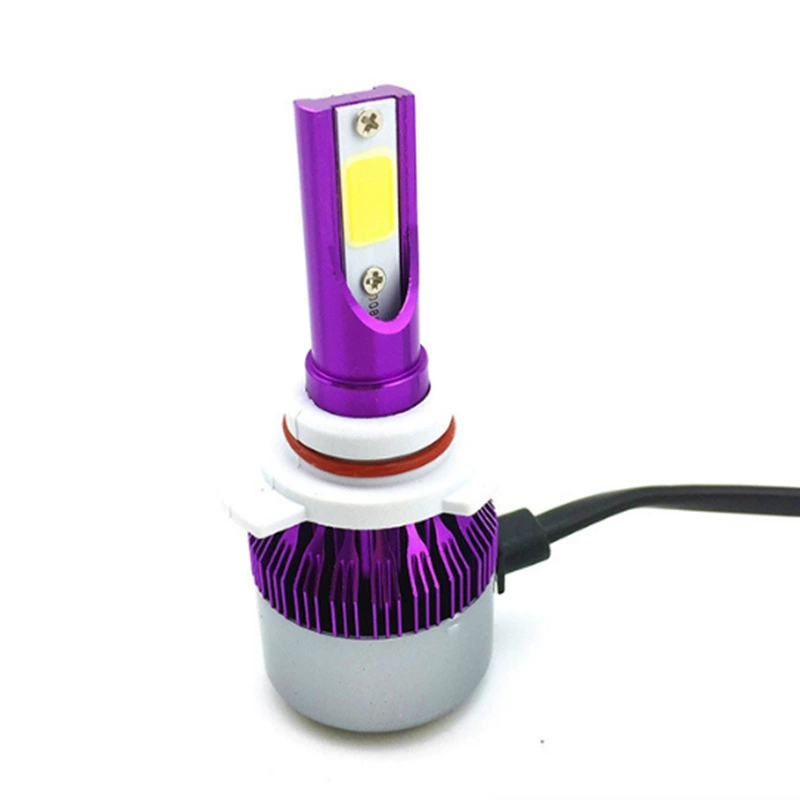 Светодиодная фара Фиолетовый Автомобиль Грузовик дальний и ближний свет подсветка H4 H7 9005 COB Автомобильный свет C6