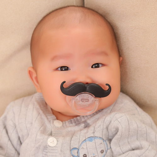 Funny Baby Pacifier Teeth 14 Optional Infant Thumb Type Tycoon Cowboy Silicone Beard Pacifier